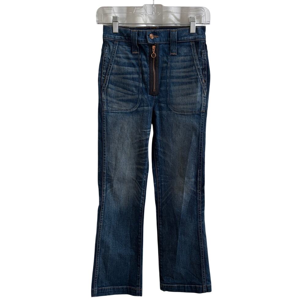 Rivet & Thread Madewell Crop Jean Womens 24 Blue Wide Leg Zip Fly USA High Rise